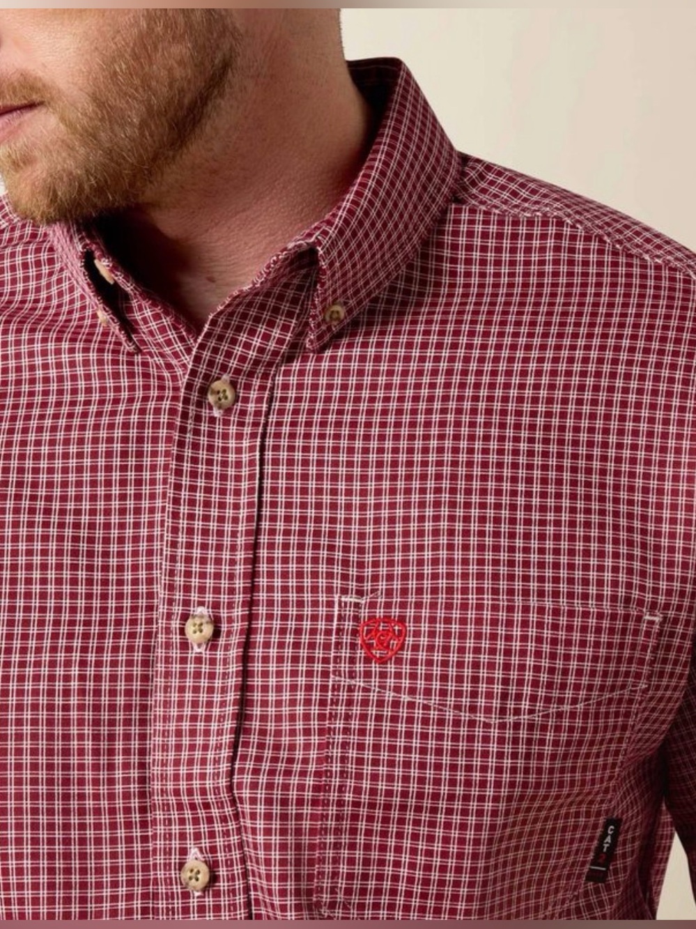 Ariat Men's Burgundy Check Button-Down Shirt